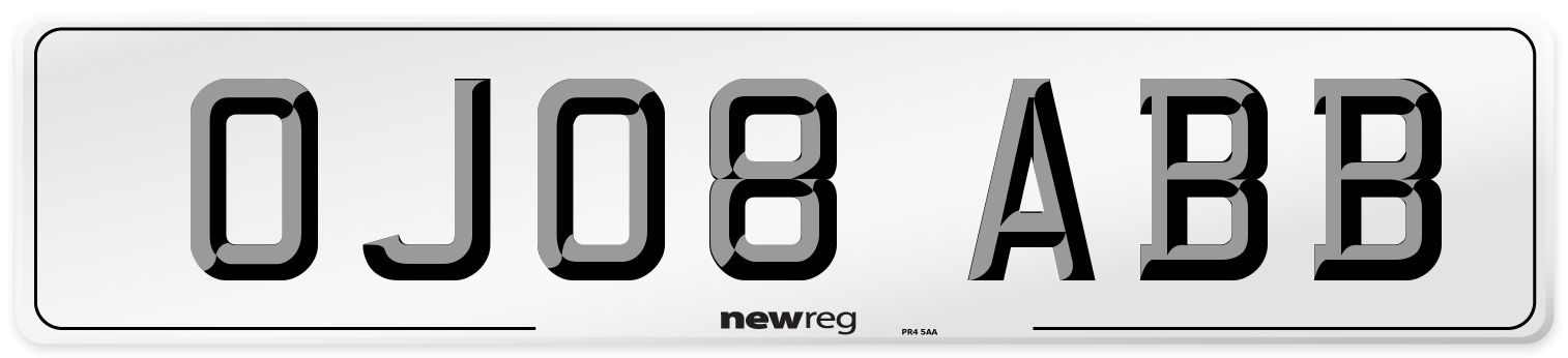 OJ08 ABB Number Plate from New Reg